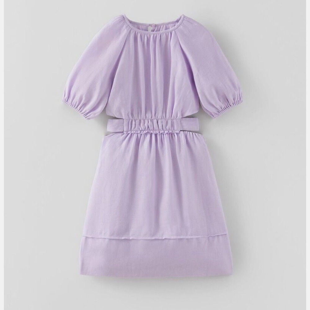 ZARA Girls’ Lilac Linen Dress | 5/6T